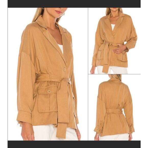 Tularosa Jacket Winonah Belted Button Front Oversize Pockets Tencel Neutral XLs - Picture 11 of 11